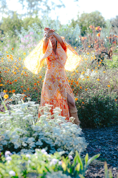 Bohemian Bell Sleeves Kimono Wrap Dress