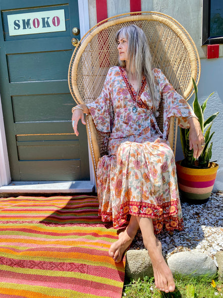 Bohemian Bell Sleeves Kimono Wrap Dress
