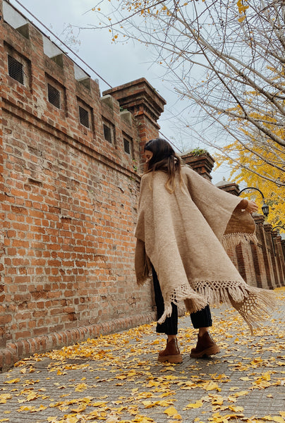 Llama Wool Ruana Shawl