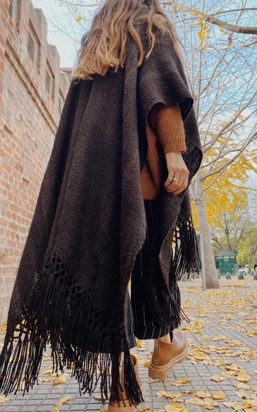 Sheep Wool Ruana Shawl