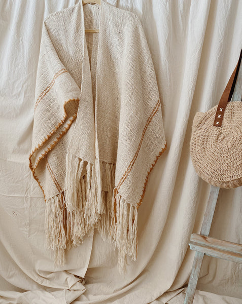 Sheep Wool Ruana Shawl