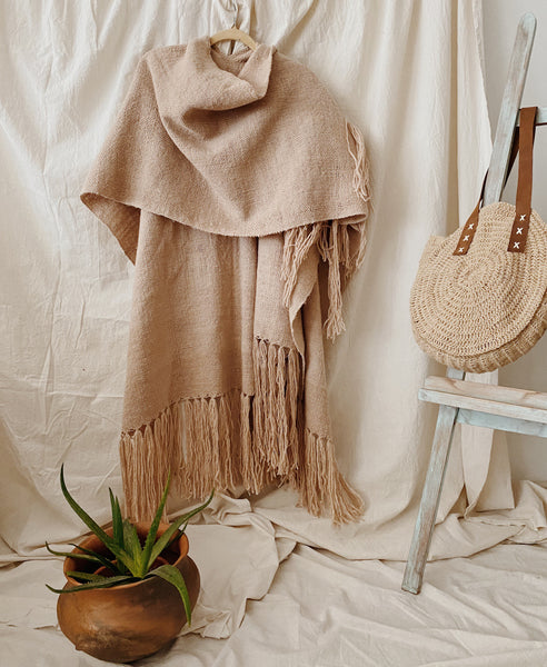 Llama Wool Ruana Shawl