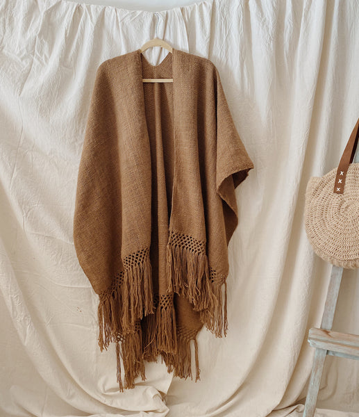 Llama Wool Ruana Shawl