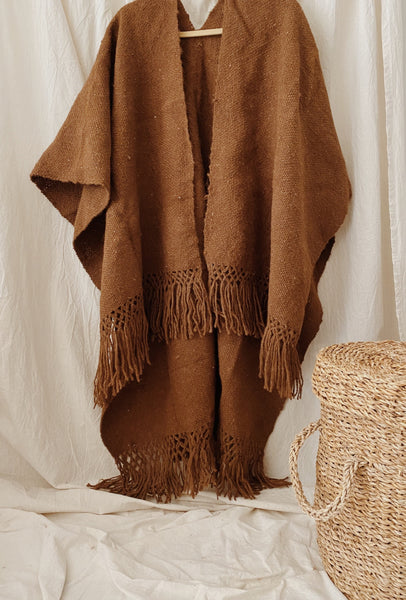 Llama Wool Ruana Shawl