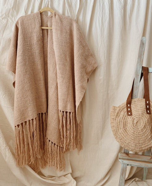 Llama Wool Ruana Shawl