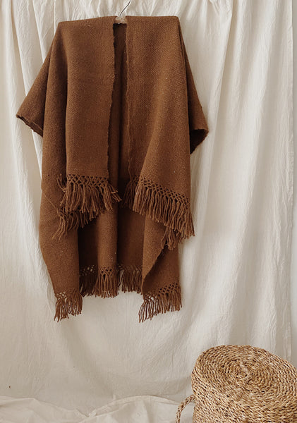 Llama Wool Ruana Shawl