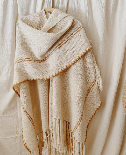 Sheep Wool Ruana Shawl