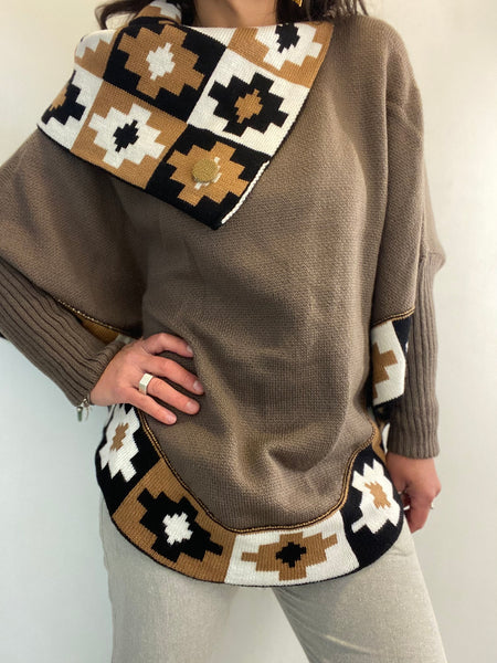Alpaca Poncho with Sleeves