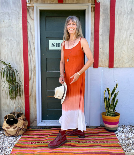 Flamingo Tie Dye Maxi Dress