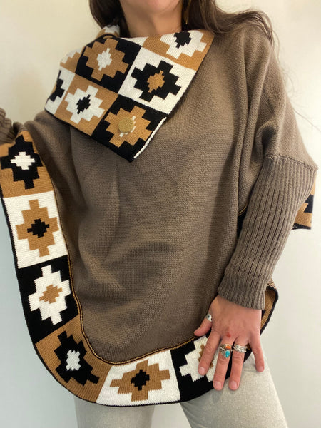 Alpaca Poncho with Sleeves