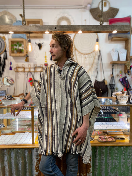 Sheep Wool Hooded Poncho