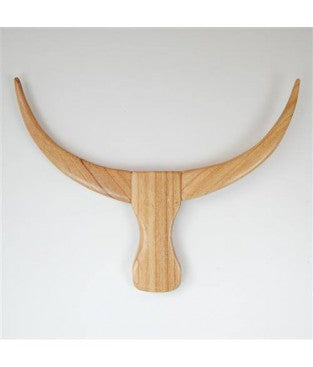 WOODEN COW HEAD NATURAL