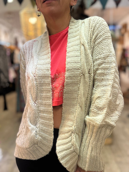 Bat Sleeve Open Front Short Cardi