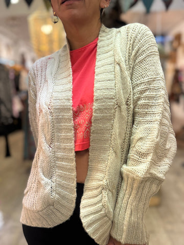Bat Sleeve Open Front Short Cardi
