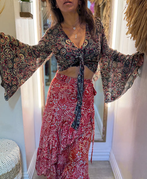 Silk Wrap Top