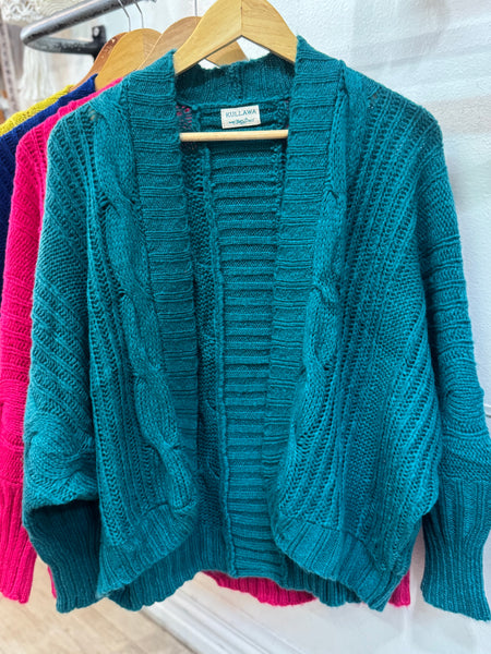 Bat Sleeve Open Front Short Cardi