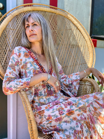 Bohemian Bell Sleeves Kimono Wrap Dress 