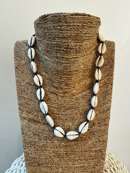 Cowrie Choker necklace- Black Cord

 