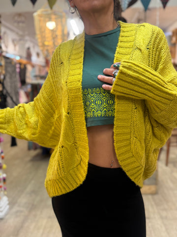 Bat Sleeve Open Front Short Cardi