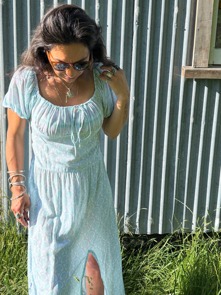 Garden Party Dress - Shell Aqua