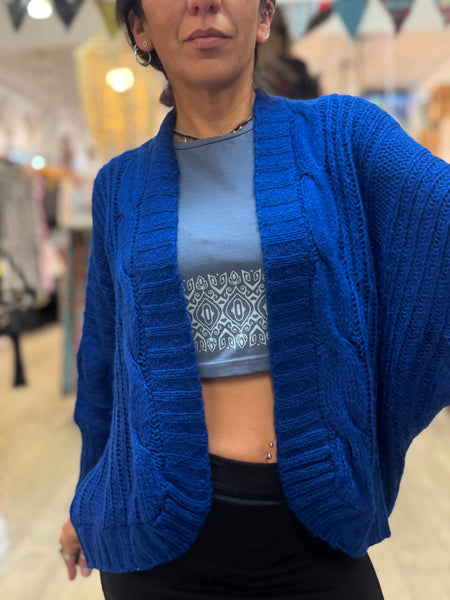 Bat Sleeve Open Front Short Cardi