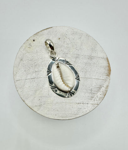 Silver Cowrie Shell Pendant