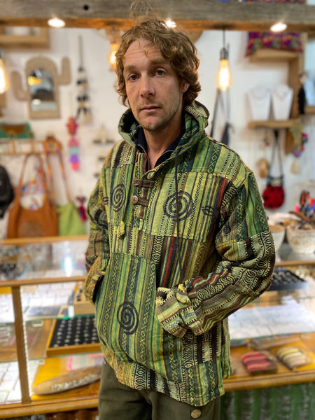 Unisex Block Printed Patchwork Hoodie