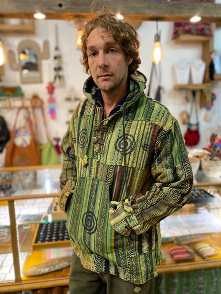 Unisex Block Printed Patchwork Hoodie