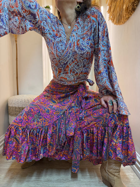Silk Wrap Top
