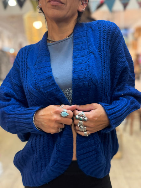 Bat Sleeve Open Front Short Cardi
