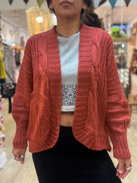 Bat Sleeve Open Front Short Cardi