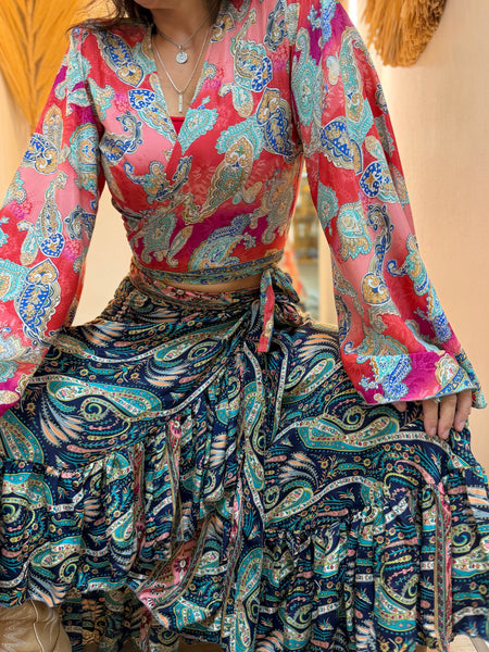 Silk Wrap Top