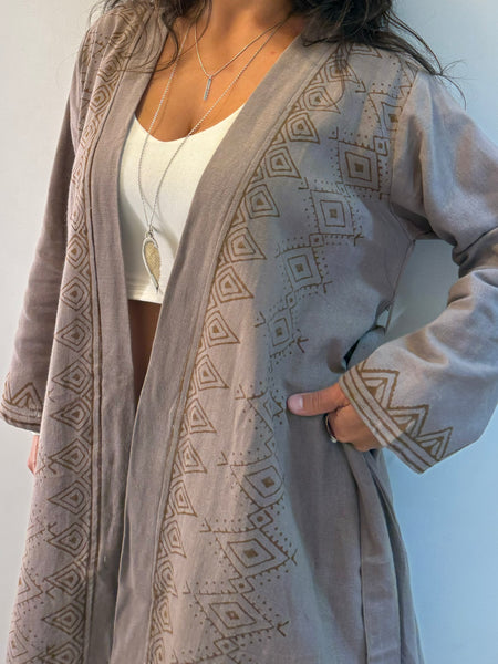 Tribal Block Printed Kimono