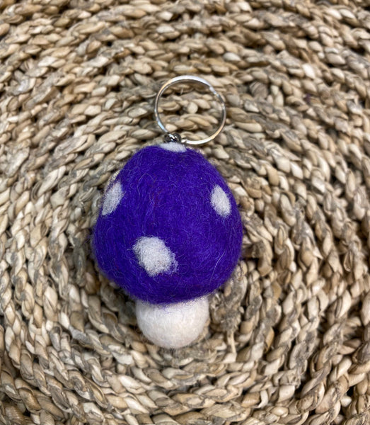 Mushroom Felt Keyring