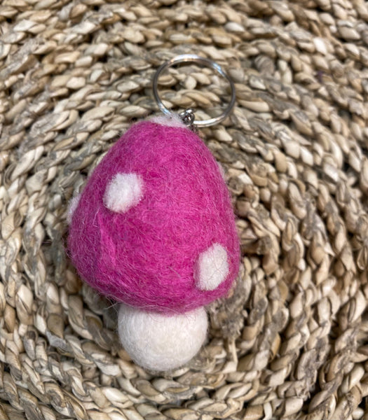 Mushroom Felt Keyring