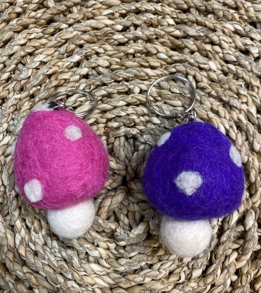 Mushroom Felt Keyring