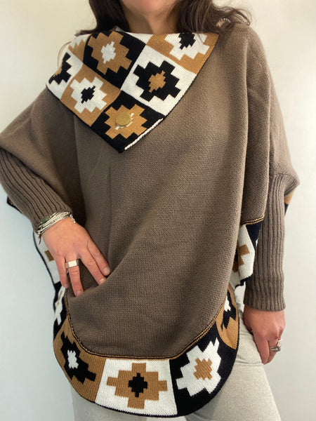 Alpaca Poncho with Sleeves