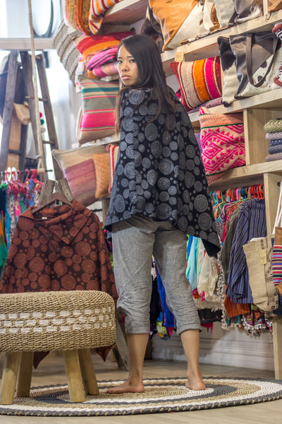 Mandala Poncho Gris